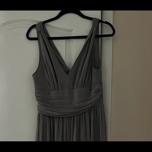 Gray gown. Empire waist. Flattering